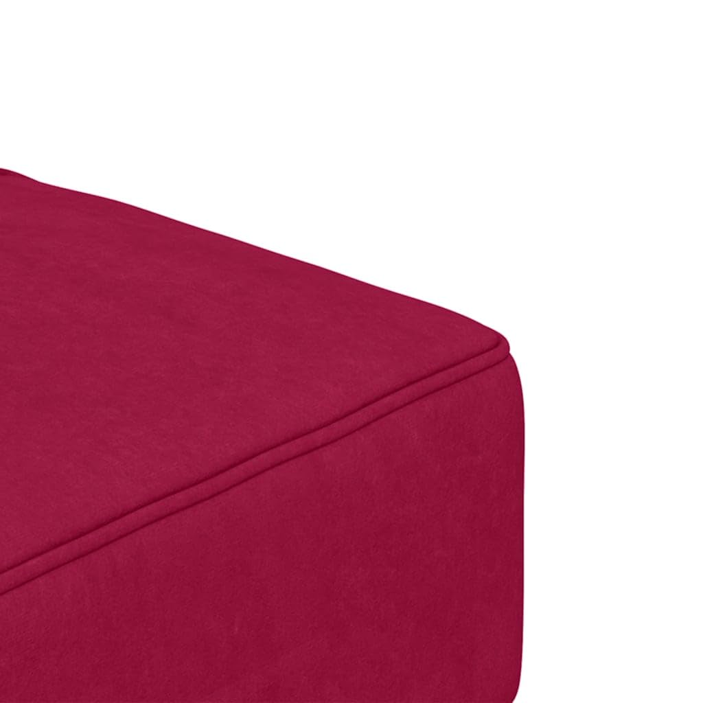 Sofá cama de 2 plazas con marco de madera y 2 cojines de terciopelo rojo vino para salón o habitación de invitados como cómodo asiento y dormitorio
