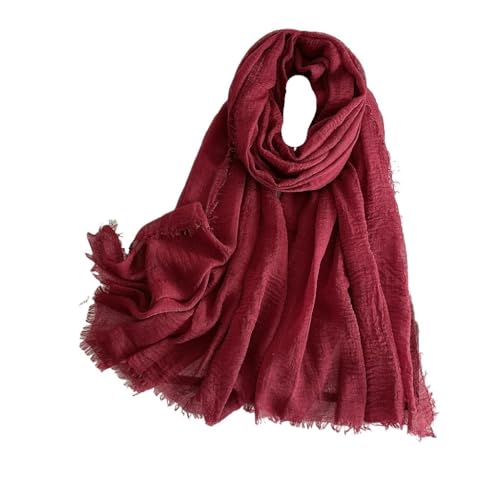 DFWZMQTG Solid color cotton and linen scarf, autumn and winter