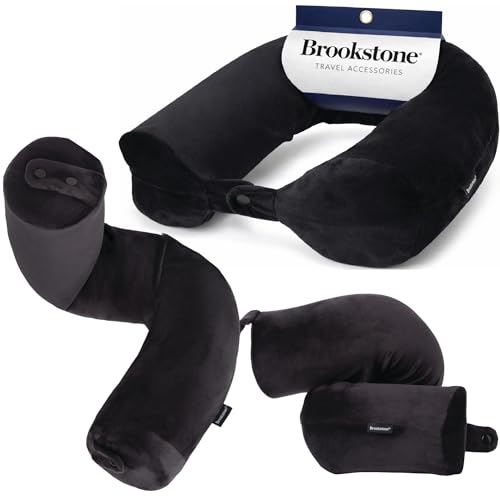 Brookstone Free Form Travel Pillow - Lightweight Flexible Memory Foam Travel Neck Pillow for Sleeping, Car, Airplane & Travel Support, Size: One Size, Black