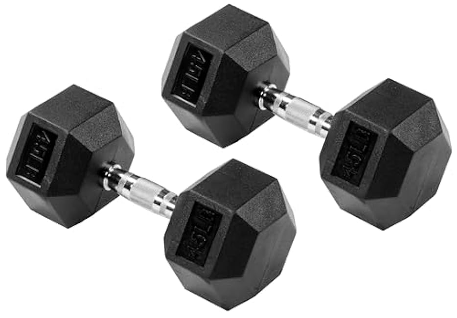 Premium Rubber Encased Hex Dumbbell, 45LB Pair