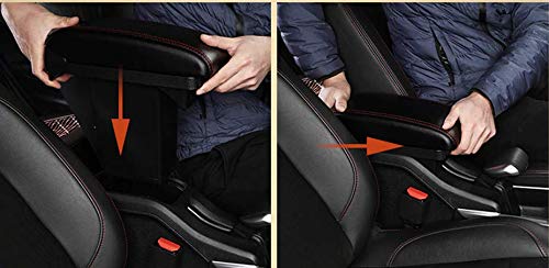 Bracciolo Auto Compatibile con Peugeot 2008 (2008-2019) - Poggia braccio per Auto in Pelle Nera con Posacenere, Vano Portaoggetti e Prolunga USB
