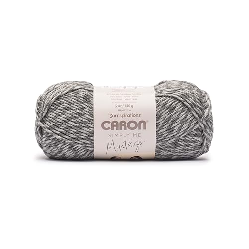 Image of Caron Simply Me Montage Soft Yarn for Crocheting, Onyx, 2-Pack