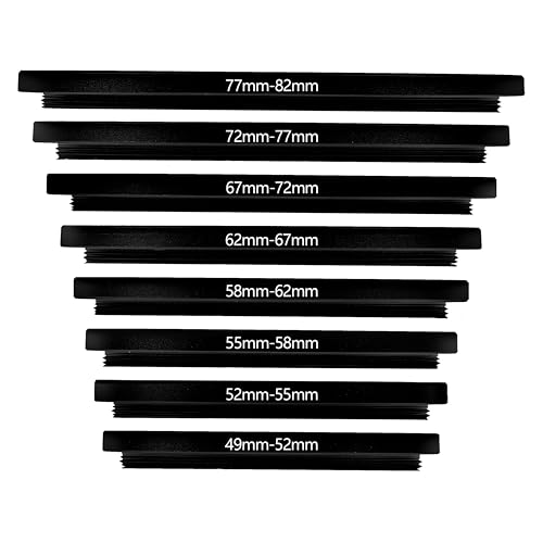 Belmalia Juego de 8 Anillos Step-UP, Adaptador de Filtro de