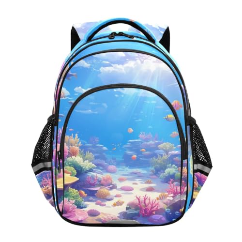 Sac à dos enfant poisson océan bleu pour la rentrée et les sorties