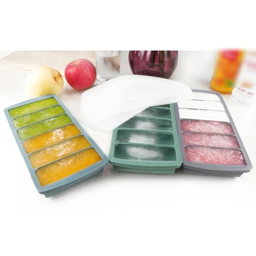 Molde de silicona para cubos de hielo y pastel con tapa azul miniatura 7
