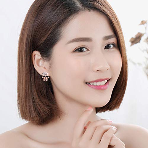 Abaodam 3 Pairs Halloween Halloween Ear Studs Skeleton Head Stud Earrings Bone Stud Earrings Earrings Rhinestone Skull #TOP3