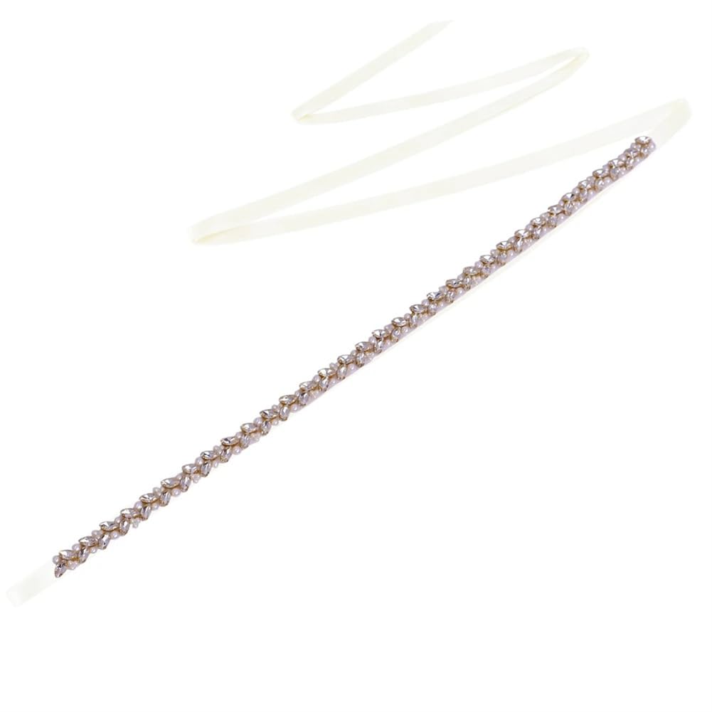 Cinturón de perlas de diamantes de imitación para vestido de novia, banda fina para decoración de fiesta, accesorios para mujer