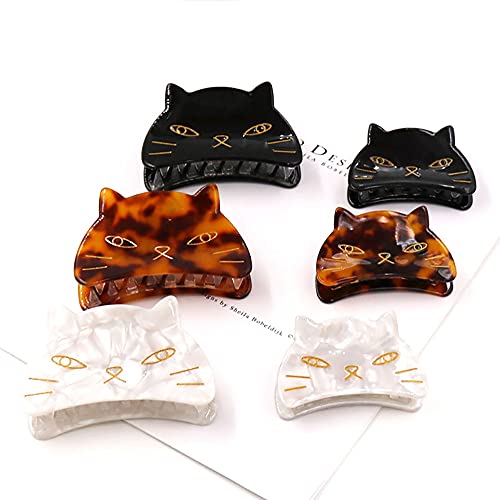 Yusier 2 Pcs Cute Cat Claw Hair Claw Clip Two Sizes That Stay In Place Hair Clips Hair Clips Fo Women Girl (Black Cat) #TOP4