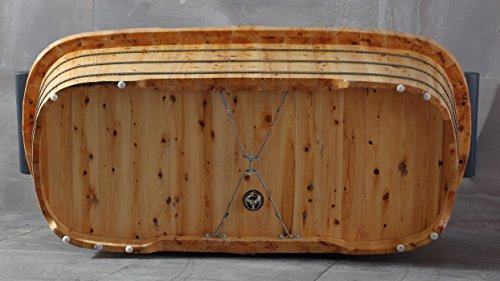 Alfi Brand Ab1130 65" 2 Person Free Standing Cedar Wooden Bathtub With Fixtures & Headrests, Natural Wood #TOP7