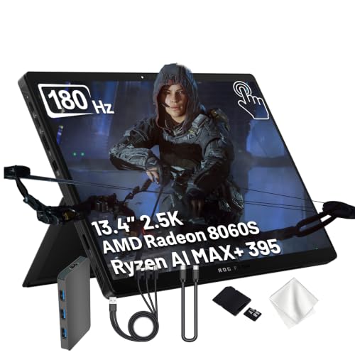 Image of ASUS ROG Flow Z13 13.4 inch 180Hz WQXGA 2-in-1 Touchscreen Gaming Laptop, Ryzen AI MAX+ 395, 64GB LPDDR5X, 2TB Storage(1TB SSD&1TB Docking Station Set), Backlit Keyboard, Wi-Fi 7, Win 11 Pro, Black