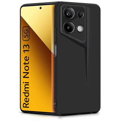 Image of WOW IMAGINE Slim Back Cover for Xiaomi Mi Redmi Note 13 5G | Blade Series Ultra Thin Case with Lightweight Design | Camera Protection | Soft Matte Silicone Flexible Mobile Case - Black