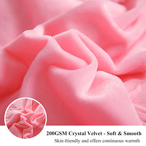 Image of XeGe Plush Shaggy Duvet Cover, Luxury Ultra Soft Crystal Velvet Fuzzy Bedding 1PC(1 Faux Fur Duvet Cover), Fluffy Furry Comforter Cover with Zipper Closure(Queen, Light Pink)