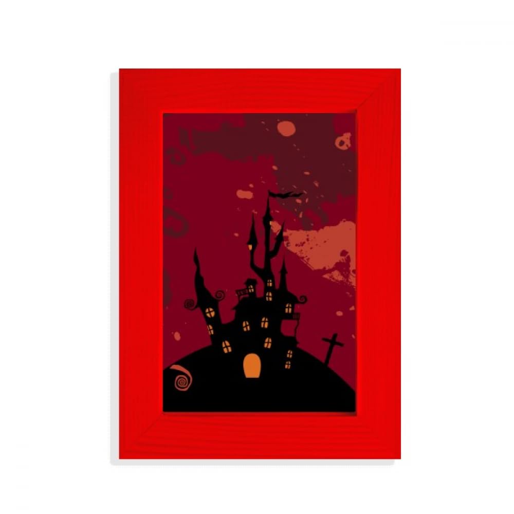 Cadre photo citrouille Halloween rouge Castle Fear cadeau souvenir pour fete