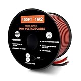 UBOORY 16 Gauge Wire 2 Conductors 100FT Speaker Wire Copper Clad Aluminum Red and Black for Automotive LED Light 12V/24V DC Cable