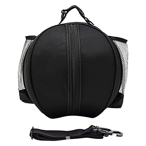 Basketball Tasche, Wasserdichte Umhängetasche, Runde Tasche für Ball, Fußball Ball Volleyball Tragetasche Reisetasche, Tragbar, Groß, Trainingstasche, Outdoor Sport Zubehör, Männer und Frauen Schwarz Cover