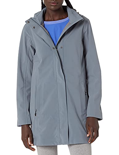 Veste longue à capuche imperméable pour femme coupe-vent gris taille XX-Large