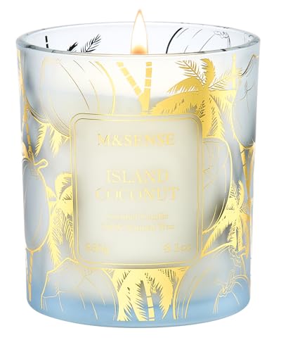 M&SENSE Coconut Candles 8.1oz Vegan Soy 42‑Hour Burn