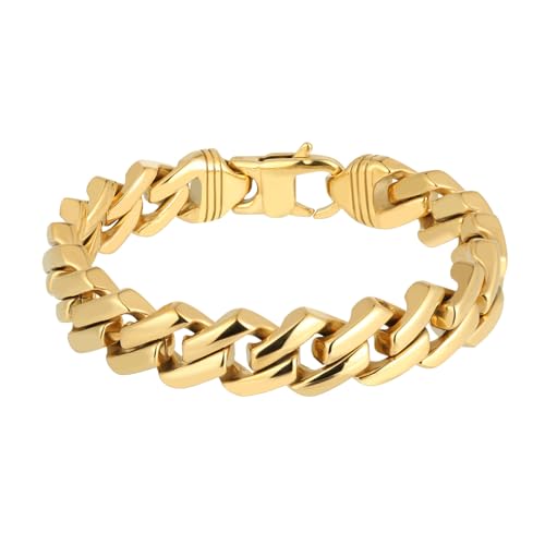 Miami Cuban Bracelet Men's 18K Gold Hip Hop Bracelet New Year's and Christmas Gift Gift Box