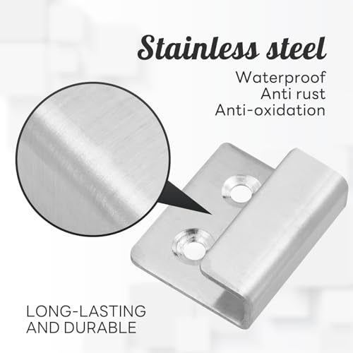 Image of 10 Pcs Wall Hanger, Stainless Steel Wall Mount Brackets Hook, Heavy Duty Wall Tile Bracket for Picture Frame, Mirrors, Display (Silver, Small)