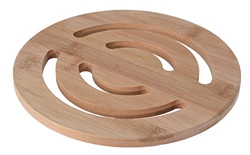 MIK funshopping Dessous de plat en bambou organique pour cuisine, table à manger, table de jardin (rond Ø 20 cm)