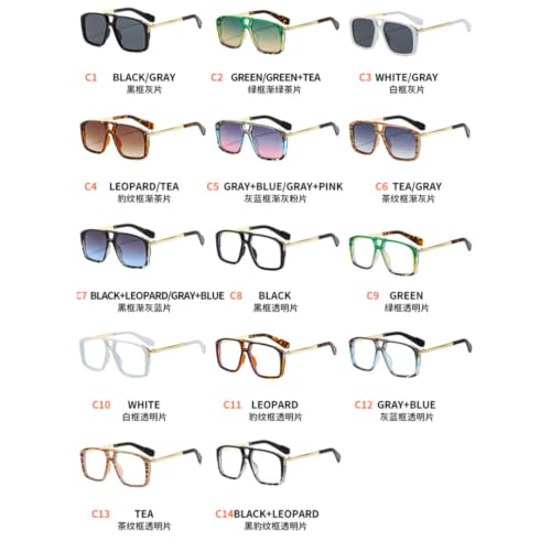 Lunettes de soleil rétro oversize à double pont pour l'été - 7