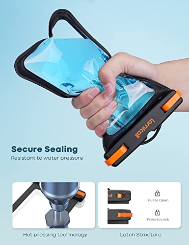 Lamicall Waterproof Phone Pouch Case - [2 Pack][Easy Lock & Heavy Duty] Ipx8 Water Proof Cell Phone Dry Bag For Iphone 14 13 12 11 Xs Xr X Pro Max Plus Mini, S22 S21 Ultra, More 4-7" Cellphones, Black #TOP2