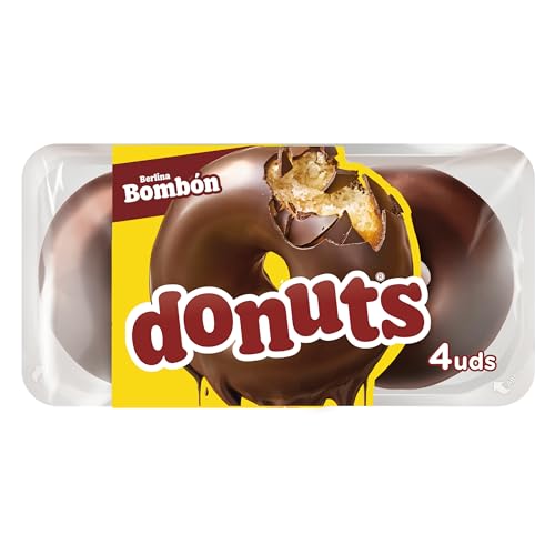 Donuts Bombón - Rosquillas Cubierta con Crujiente Chocolate 4 unidades, 220 g