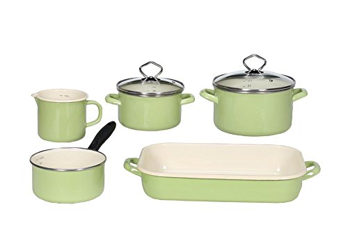 Krüger Batería de Cocina, Esmalte, Verde
