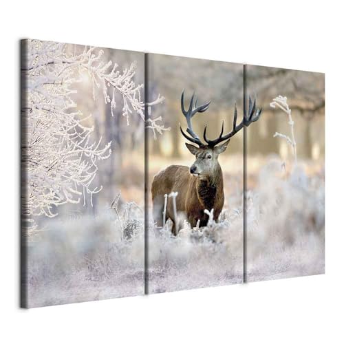 murando - Wandbilder XXL Tier Hirsch 120x80 cm Vlies Leinwandbild 3 Teilig...