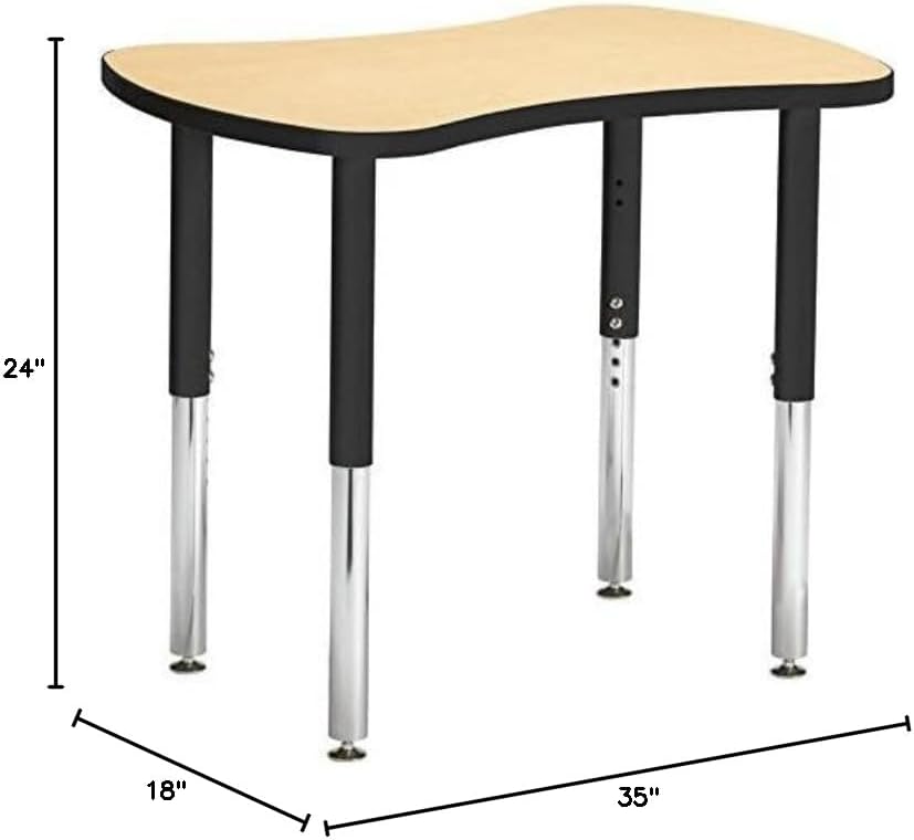 Jonti-Craft Berries 6310JCS011 Collaborative Bowtie Table, 24" X 35", Maple/Black