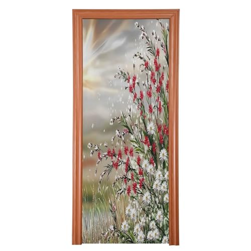 FLildon Elegant Wildflowers Door Cover Decoration, Party Accessory Porch Decor for Festive Ornament Room Door Covers 36 x 98 Inch