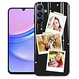 Custom Personalized Case for Samsung Galaxy A15 4G/5G Phone Photo Logo Text Name Picture Monogram Design Gift for Friends Families Couples,Customize Soft Slim Thin Smartphone Cover Black 6.5 Inch