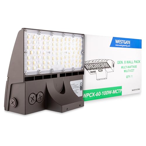 Westgate WPCX-36-60W-MCTP X-gen Full Cut-Off Wall Pack - 36W/48W/60W Selectable, Dusk to Dawn, Full Cutoff, Outdoor Light Fixture, IP65 Rated, Wet Location, Dark Bronze Finish