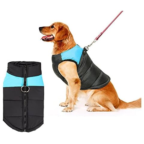 Shinmax Dog Coat, Winter Jacket, Waterproof Warm Raincoat, Small Medium Large Fleece Lined Chest Protection, Dog Puppy Clothing Vest for Autumn Winter Cover