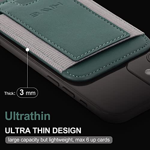 Magnetic Card Wallet Holder For Apple Magsafe, Magnetic Card Holder Magsafe For Iphone 12 Iphone 13/14 Magsafe Wallet, Mag-Safe Leather Wallet For Back Of Iphone 14/13/ 12 Series, Fit 6 Cards, Green #TOP5