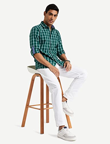 Image of Amazon Brand - Symbol Men's Cotton Checkered Regular Fit Casual Shirt
