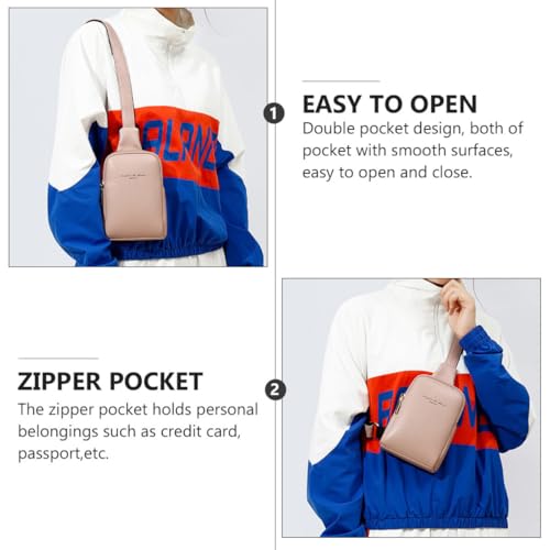 Bolso bandolera de mujer ajustable resistente al desgaste con doble bolsillo PU 7