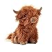 WHL Peluche Vaca de Las Montañas, 25cm (10"), Juguete, Peluche Sentado Peludo, Color Beige, Marrón, Vaca Highland (MARRÓN)