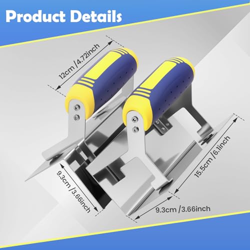 2 Stück Eckenkelle Set Edelstahl Inneneckenkelle und Außeneckenkelle mit Softgriff Innen und Außen Eckspachtel Trockenbau zum Maurerarbeiten, Nivellierung, Reparaturen
