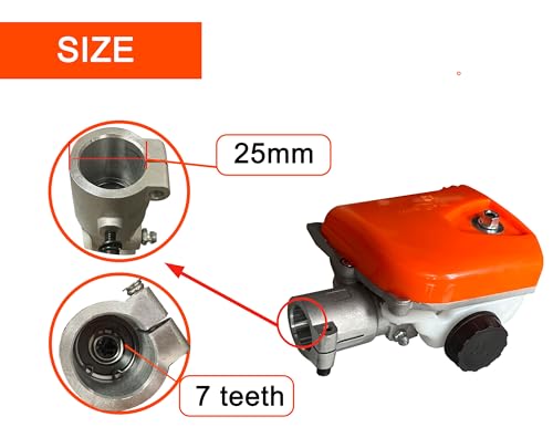 Hole Diameter is 25mm, 7 Teeth Pole Saw Gearbox Fits for pole saw attachment,BrushCutter and string Trimmer