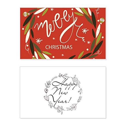 Tarjeta conmemorativa de Año Nuevo con diseño de guirnalda navideña colorida