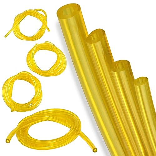 4 Sizes Petrol Fuel Gas Line Pipe Hose Tubing For String Trimmer Chainsaw Blower Lawn Mower and other Power Tools 2 Cycle Small Engine for Poulan, Craftman (Yellow)