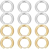 SUNNYCLUE 1 Caja de 24 Pendientes Huggie de Acero Inoxidable Chapados En Oro de 2 Quilates (18 Colores), con Cierre de Palanca, Redondos de Metal para Bisutería Y Manualidades.