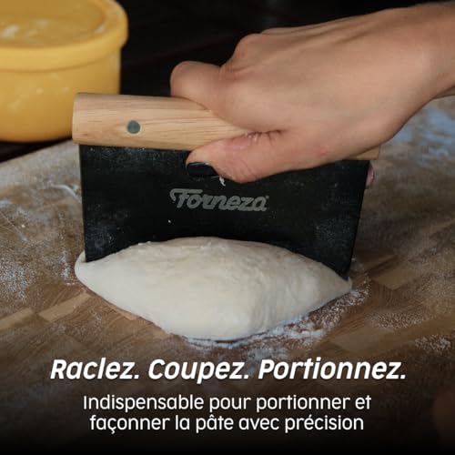 Grattoir à pâte en acier de qualité supérieure et manche bois - 5