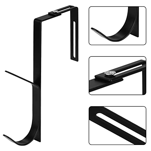 Aiex 2Pcs Adjustable Cubicle Wall Hooks, High Strength Metal Coat Hooks Cubicle Hangers With A Cross Screwdriver Universal Partition Hanger Set, Fit Panels With 1.37In - 3.7In Thickness (Black) #TOP3