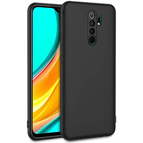 CLOYAAR Silicone Back Cover Case for Redmi 9 Prime|Slim & Anti-Scratch|Camera Protection Back Cover Case for Redmi 9 Prime -Black