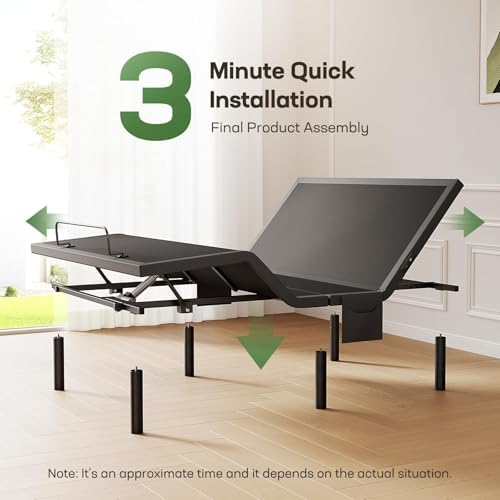 Marsail-Adjustable Bed Base Frame with USB & Nightlight