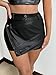 KWSTAIN Black Leather Shorts Women Faux Soft PU Leather Sexy Mini High Waisted Booty Skorts with Side Zipper and Button (Black,M)