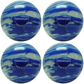 Bowlerstore Products EPCO Candlepin Bowling Balls - Marbleized - Blue & White (4 1/2 inch- 2lbs. 5oz.) 4 Balls