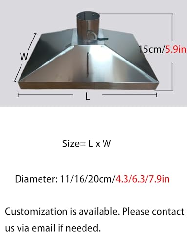 Campana extractora de humo de soldadura, colector de humo de acero inoxidable con conector de conducto, filtro de polvo inoxidable fácil de instalar para uso en taller industrial